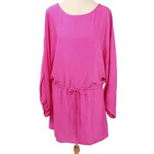 CHASENSULLY Fuchsia Pink Drawstring Blouson Dress
